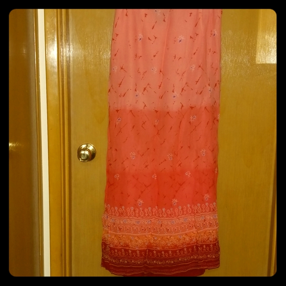 Long sheer skirt with knee high slits